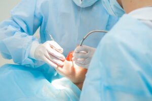 patient having dental implant surgery